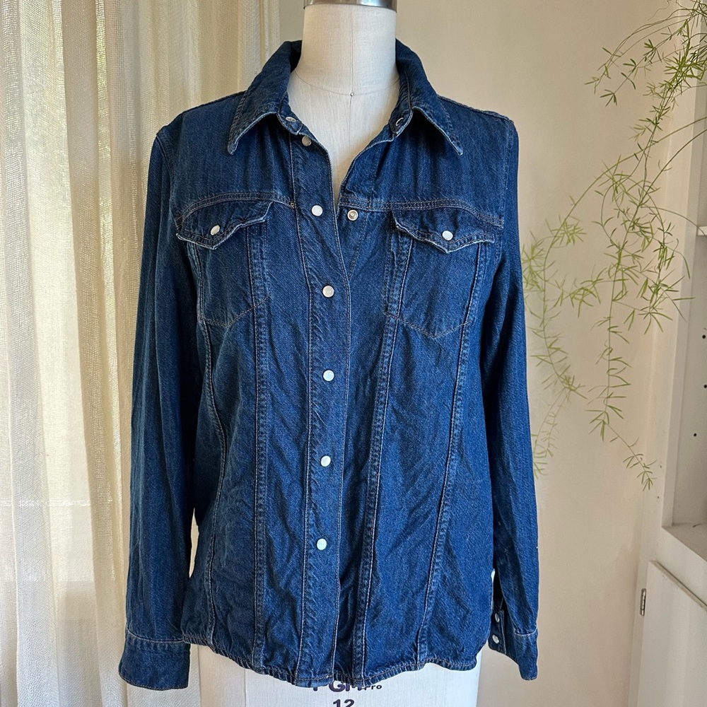 GANNI - Denim Button-Up Women's Top